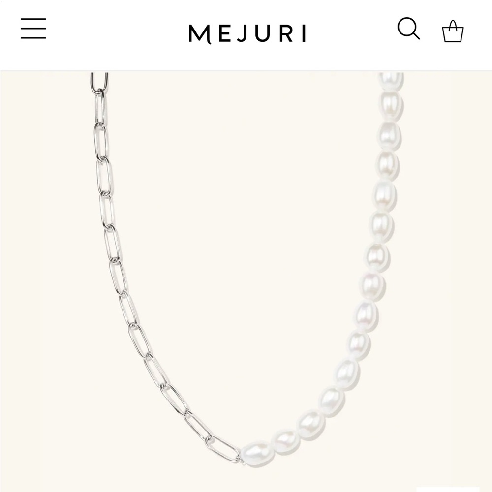 NWT Mejuri Dual Pearl Necklace